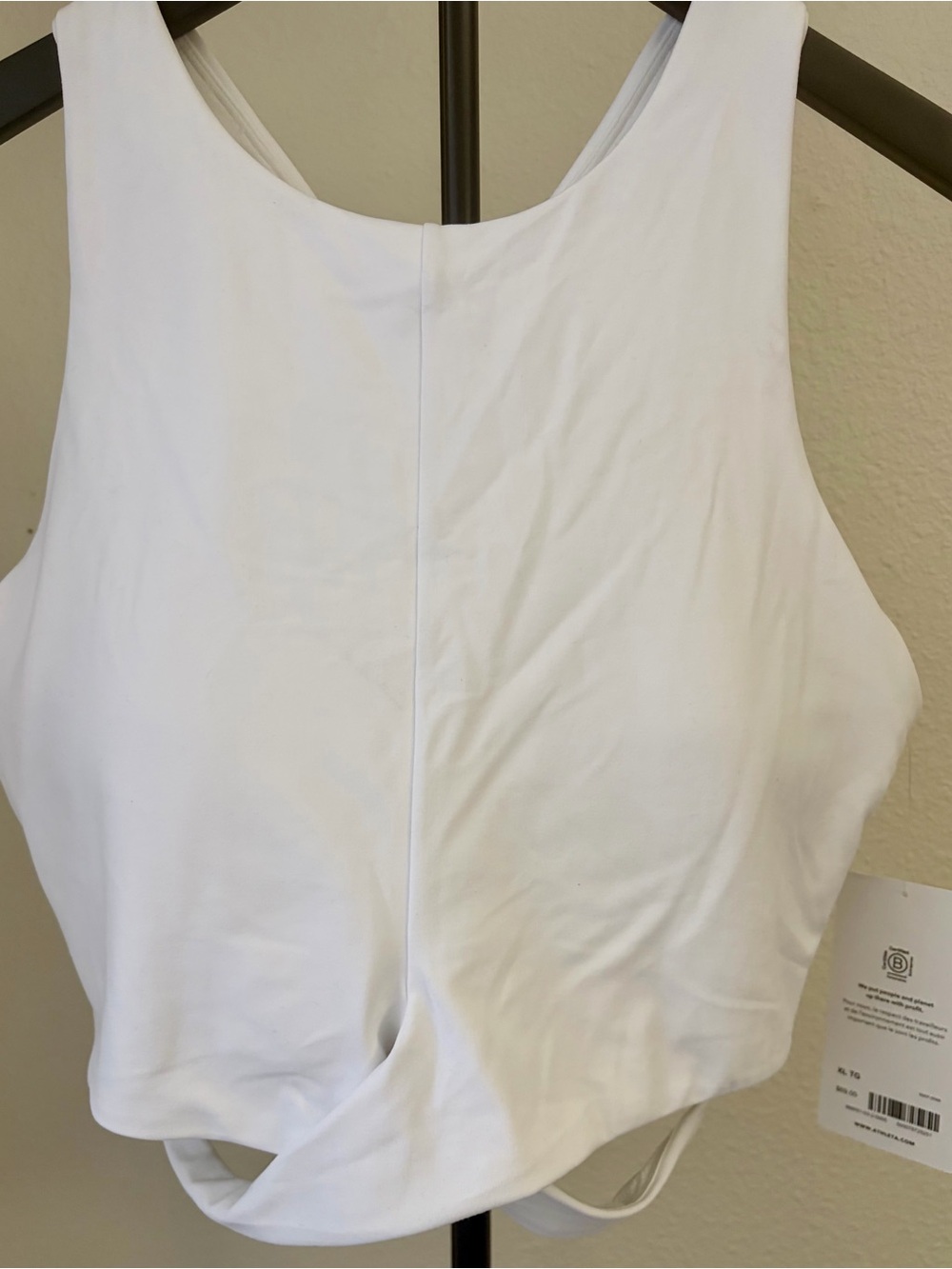 Athleta White Twist-Back Cutout Crop Top / Sports Bra - Picture 2 of 5